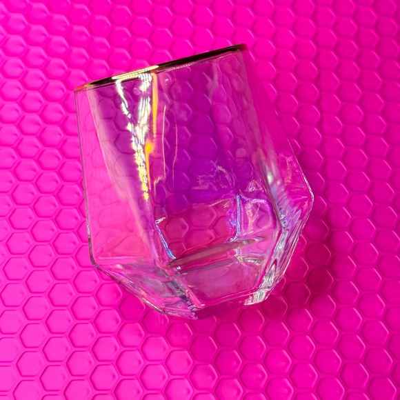 *lNWT 10oz iridescent tilted whiskey glass - Picture 2 of 8
